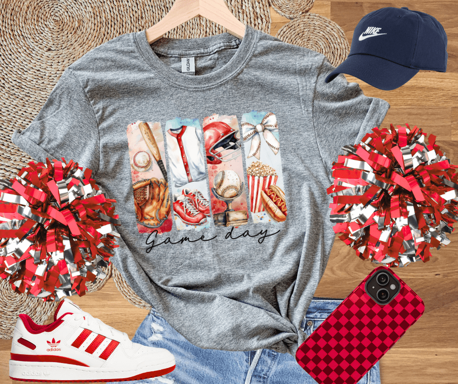 Baseball Gameday Vintage Design - Tees - The Red Rival