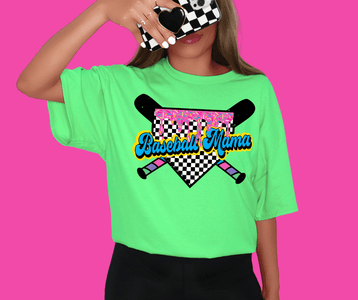Baseball Mama Ice Cream Drip Green Tee - Graphic Tee - The Red Rival