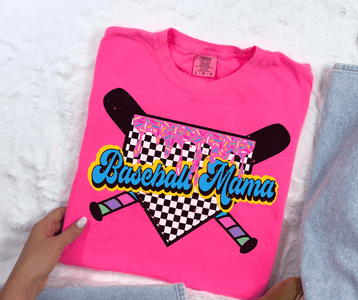 Baseball Mama Ice Cream Drip Pink Tee - Graphic Tee - The Red Rival