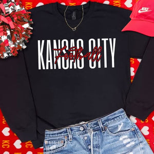 Basic Kansas City Football BLACK Sweatshirt or Tee - Wholesale - The Red Rival