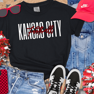 Basic Kansas City Football BLACK Sweatshirt or Tee - Wholesale - The Red Rival