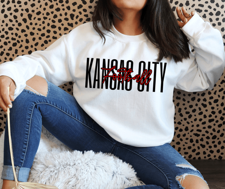 Basic Kansas City Football WHITE Sweatshirt or Tee - Wholesale - The Red Rival