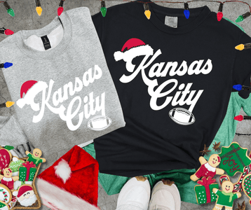 Basic Santa Hat Kansas City Football (Pick your color & style) - Tees - The Red Rival