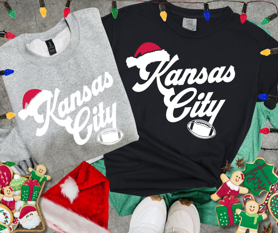Basic Santa Hat Kansas City Football (Pick your color & style) - Tees - The Red Rival