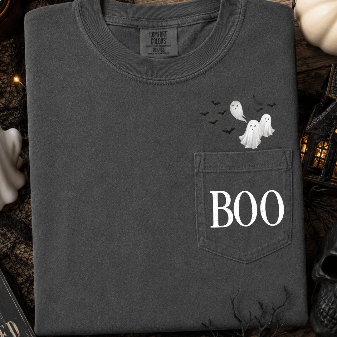 Bats & Ghost Boo Pepper Pocket Tee - Wholesale - The Red Rival