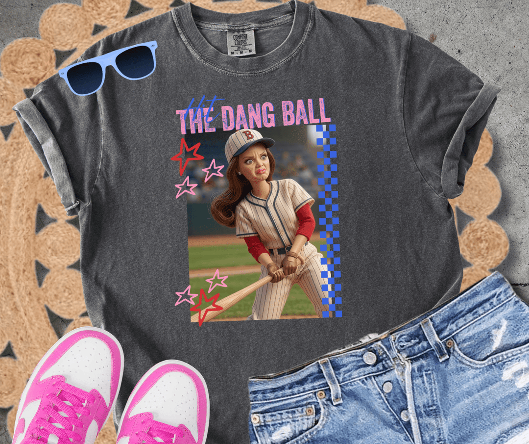 Batter Up Hit the Dang Ball Pepper Tee - Graphic Tee - The Red Rival