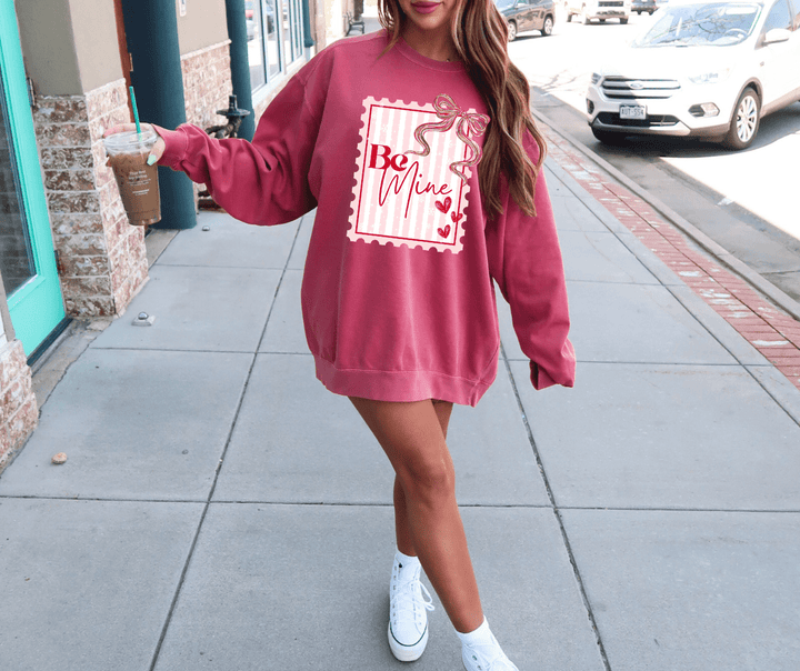 Be Mine Postage Stamp Crimson Sweatshirt or Tee - Tees - The Red Rival
