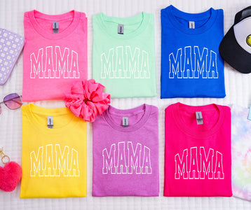 Bight Colored Varity Mama Outlined Graphic Tees - Graphic Tee - The Red Rival