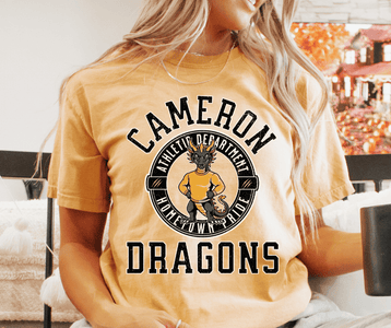 Black Cameron Dragons Yellow Graphic Tee - Wholesale - The Red Rival