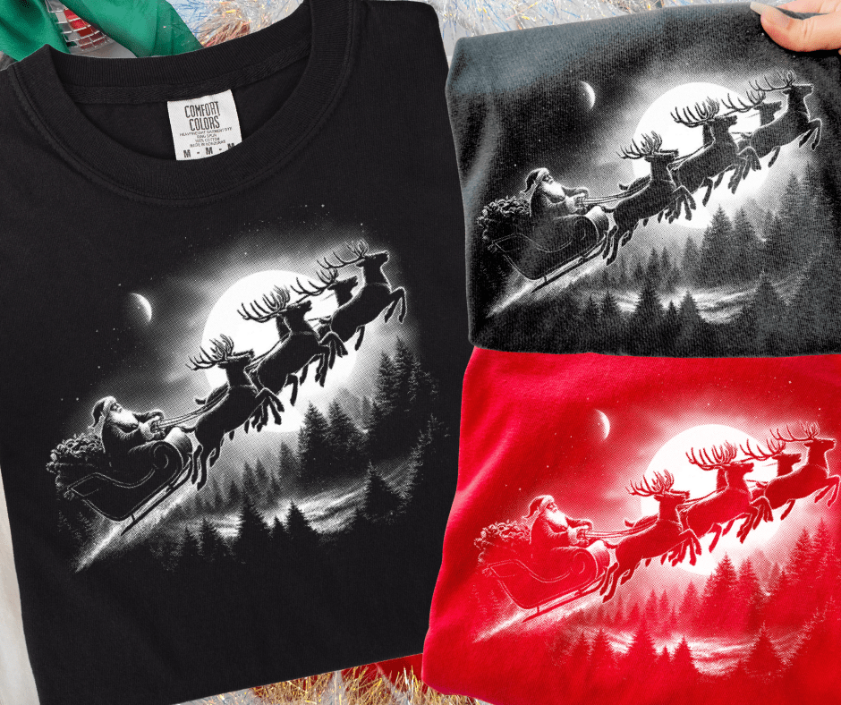 BLACK FRIDAY DEAL 2 - Santa Over the Pines (Choose Your Style & Color) - FINAL SALE - Wholesale - The Red Rival