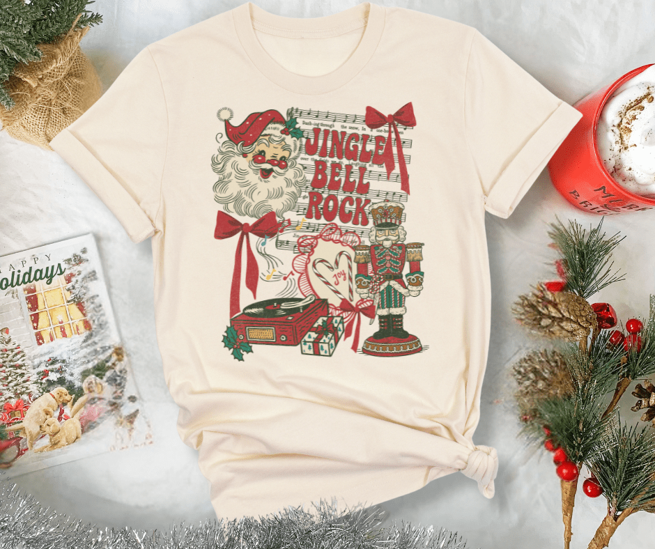 BLACK FRIDAY DEAL 3 - Vintage Jingle Bell Rock Collage - FINAL SALE - Graphic Tee - The Red Rival
