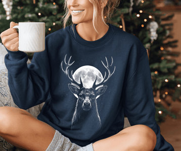 BLACK FRIDAY DEAL 4 - Moonlit Reindeer - FINAL SALE - Graphic Tee - The Red Rival