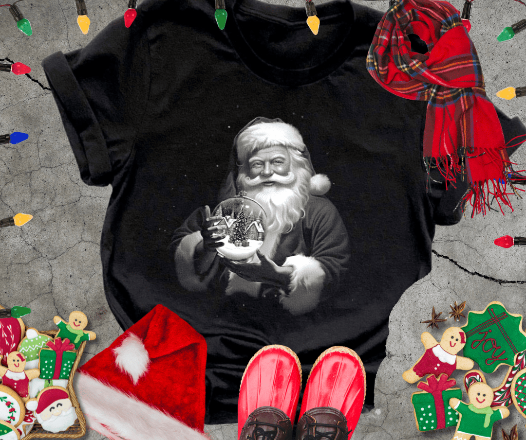 BLACK FRIDAY DEAL 4 - Snowglobe Santa - FINAL SALE - Graphic Tee - The Red Rival