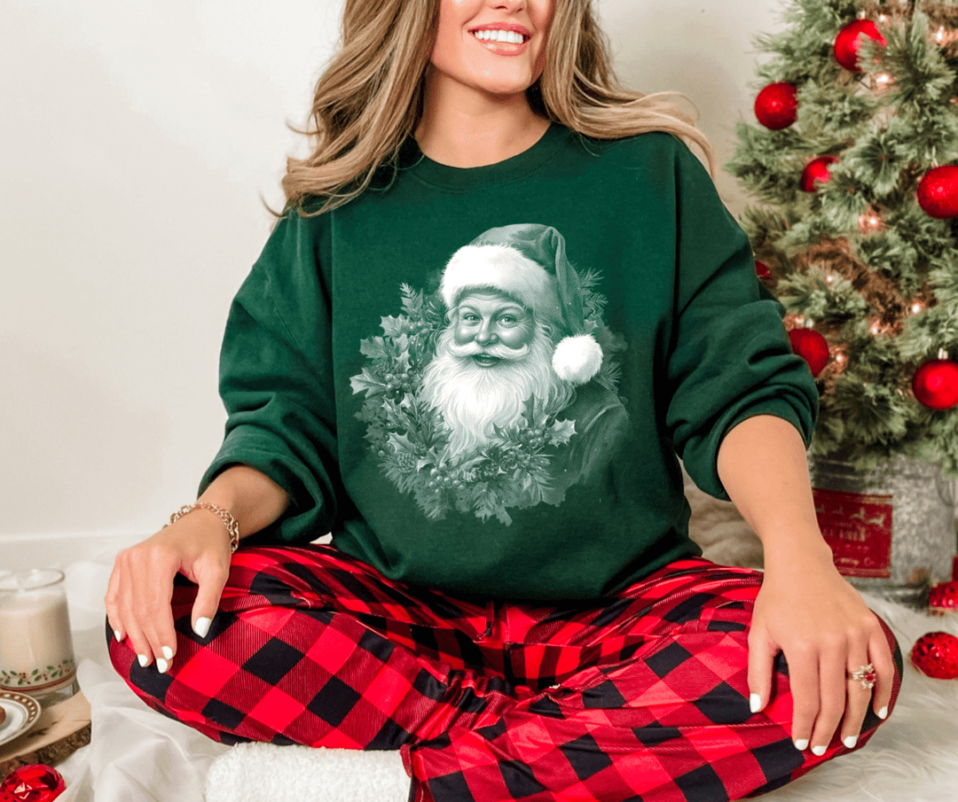 BLACK FRIDAY DEAL 4 - Wreath Santa - FINAL SALE - Graphic Tee - The Red Rival