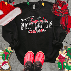 BLACK FRIDAY DEAL - Santa's Favorite CUSTOM Title BLACK SWEATSHIRT (FINAL SALE) - Tees - The Red Rival