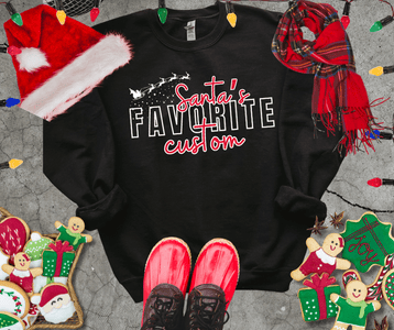 BLACK FRIDAY DEAL - Santa's Favorite CUSTOM Title BLACK SWEATSHIRT (FINAL SALE) - Tees - The Red Rival