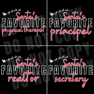 BLACK FRIDAY DEAL - Santa's Favorite CUSTOM Title Black Tee (FINAL SALE) - Tees - The Red Rival