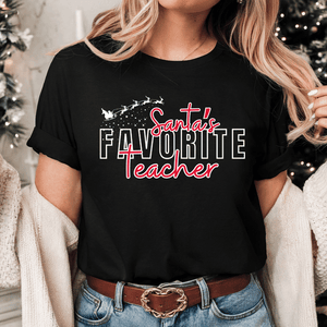 BLACK FRIDAY DEAL - Santa's Favorite CUSTOM Title Black Tee (FINAL SALE) - Tees - The Red Rival