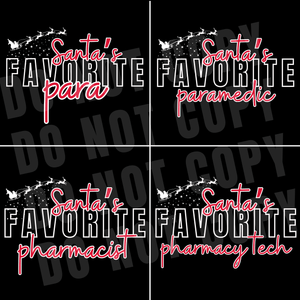 BLACK FRIDAY DEAL - Santa's Favorite CUSTOM Title Black Tee (FINAL SALE) - Tees - The Red Rival