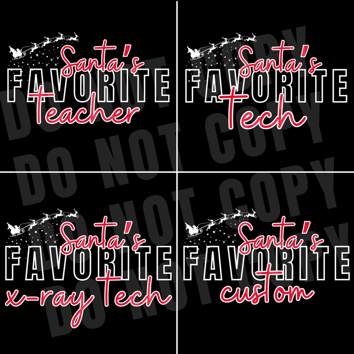 BLACK FRIDAY DEAL - Santa's Favorite CUSTOM Title Black Tee (FINAL SALE) - Tees - The Red Rival