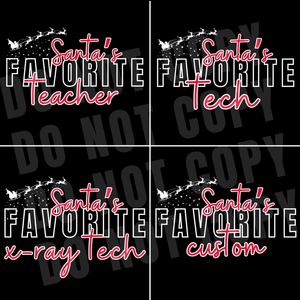 BLACK FRIDAY DEAL - Santa's Favorite CUSTOM Title Black Tee (FINAL SALE) - Tees - The Red Rival