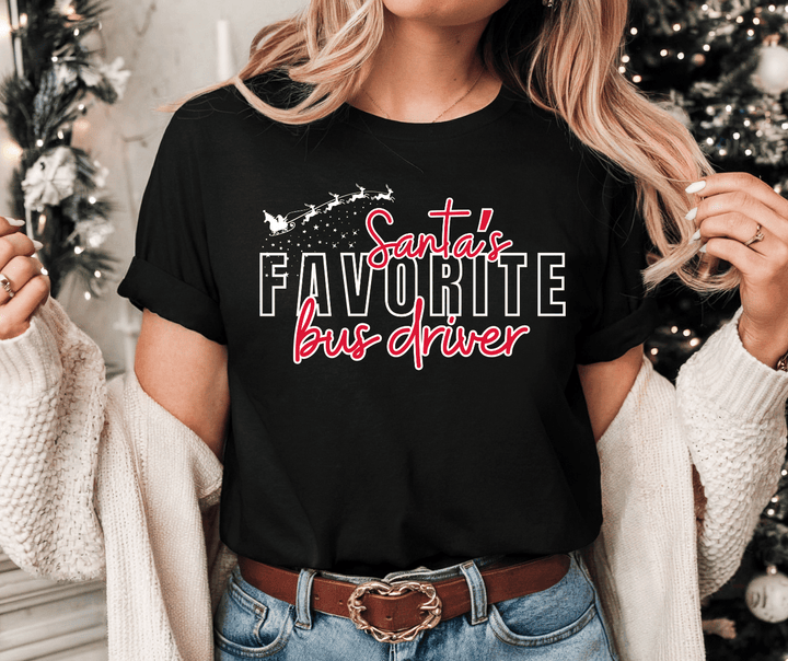 BLACK FRIDAY DEAL - Santa's Favorite CUSTOM Title Black Tee (FINAL SALE) - Tees - The Red Rival