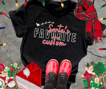 BLACK FRIDAY DEAL - Santa's Favorite CUSTOM Title Black Tee (FINAL SALE) - Tees - The Red Rival