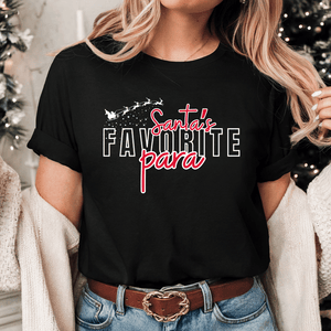 BLACK FRIDAY DEAL - Santa's Favorite CUSTOM Title Black Tee (FINAL SALE) - Tees - The Red Rival