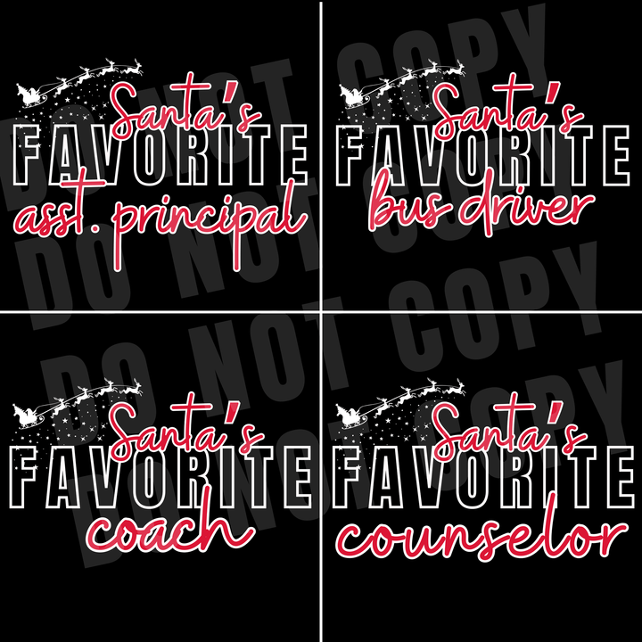 BLACK FRIDAY DEAL - Santa's Favorite CUSTOM Title Black Tee (FINAL SALE) - Tees - The Red Rival