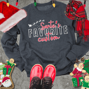 BLACK FRIDAY DEAL - Santa's Favorite CUSTOM Title DARK GREY SWEATSHIRT (FINAL SALE) - Tees - The Red Rival