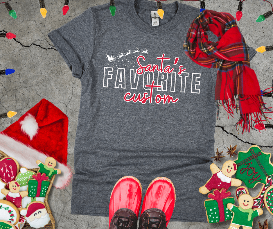BLACK FRIDAY DEAL - Santa's Favorite CUSTOM Title Dark Grey Tee (FINAL SALE) - Tees - The Red Rival