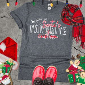BLACK FRIDAY DEAL - Santa's Favorite CUSTOM Title Dark Grey Tee (FINAL SALE) - Tees - The Red Rival