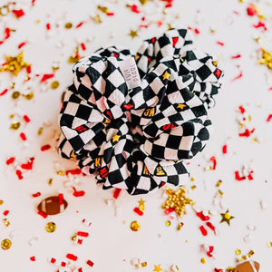 Black KC Checkered Oversized Scrunchy - Apparel & Accessories - The Red Rival