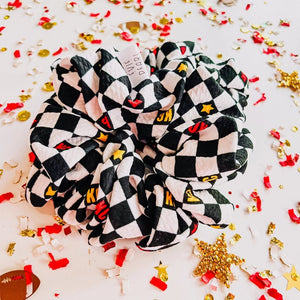 Black KC Checkered Oversized Scrunchy - Apparel & Accessories - The Red Rival