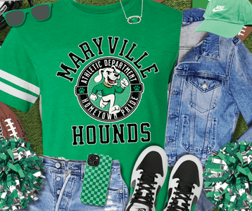 Black Maryville Hounds Athletic Department Green Jersey Tee - Wholesale - The Red Rival