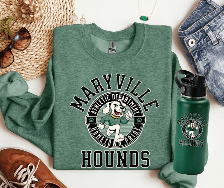 Black Maryville Hounds Athletic Department Green Sweatshirt - Wholesale - The Red Rival