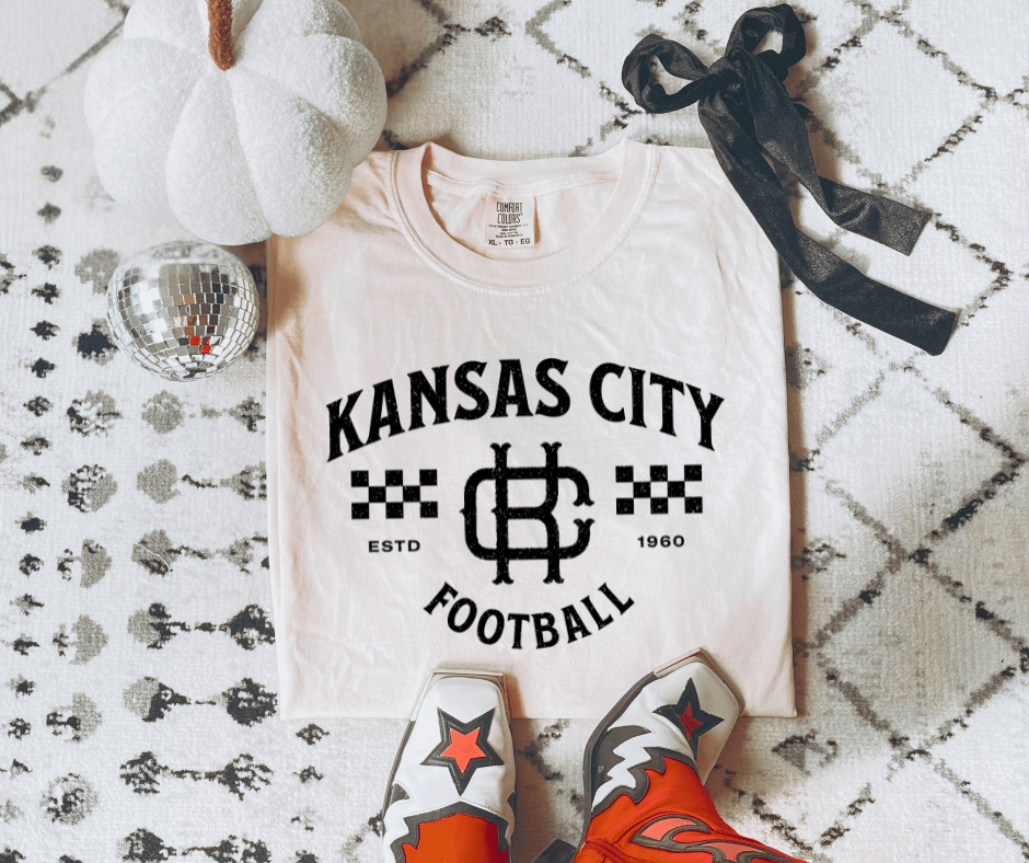 Black Vintage Kansas City Football Sweatshirt or Tee - Tees & Sweatshirts - The Red Rival