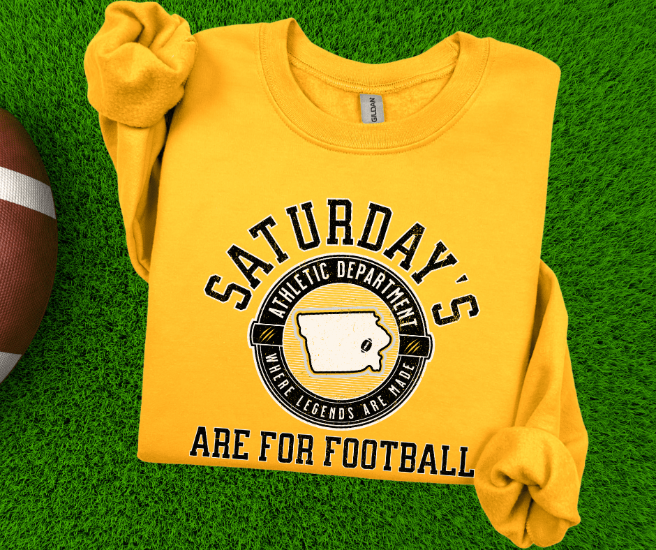 Black & White Saturday's Are For Football Gold Sweatshirt - Tees & Sweatshirts - The Red Rival