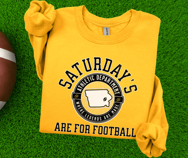 Black & White Saturday's Are For Football Gold Sweatshirt - Tees & Sweatshirts - The Red Rival