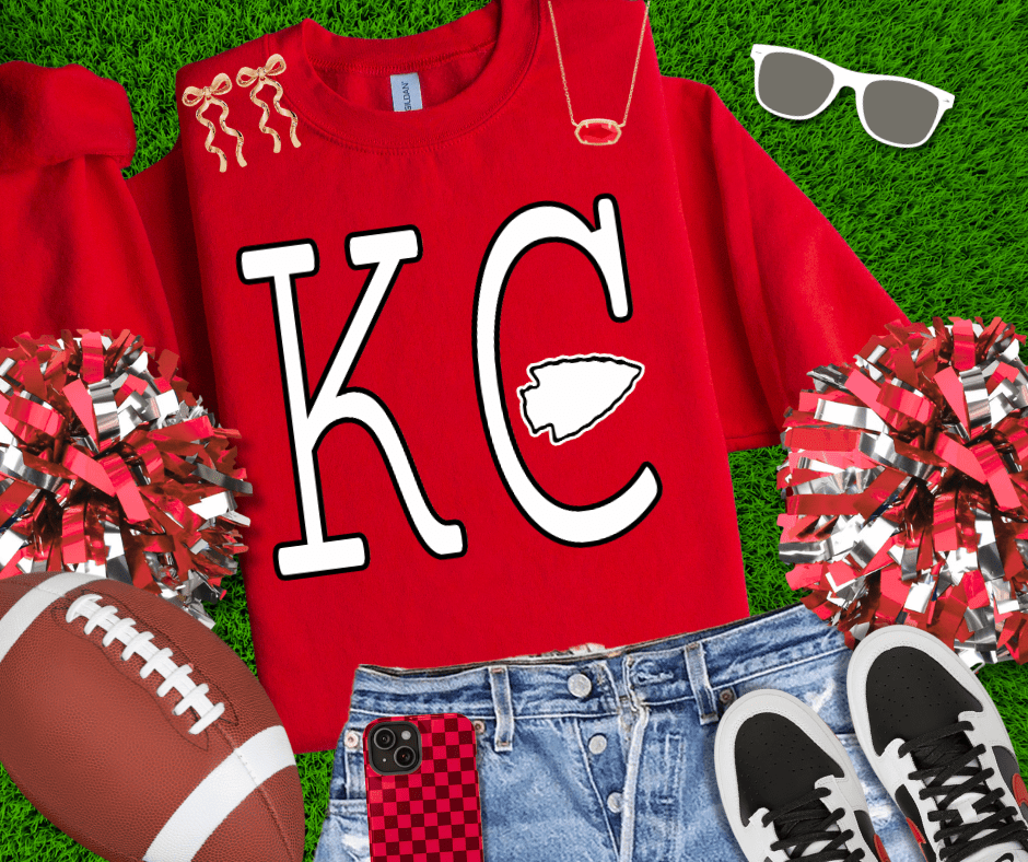 Black & White Simple KC arrowhead Red Tee or Sweatshirt - Wholesale - The Red Rival