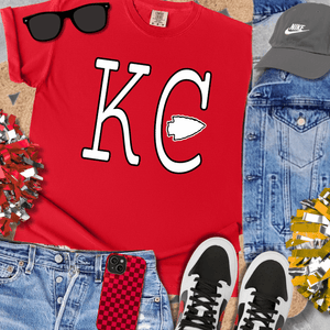 Black & White Simple KC arrowhead Red Tee or Sweatshirt - Wholesale - The Red Rival