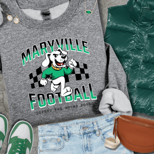 Black/Green Checkered Maryville Football Sweatshirt OR Tee - Wholesale - The Red Rival