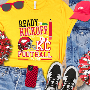 Black/Red Ready to Kickoff School & KC Football - Tees - The Red Rival
