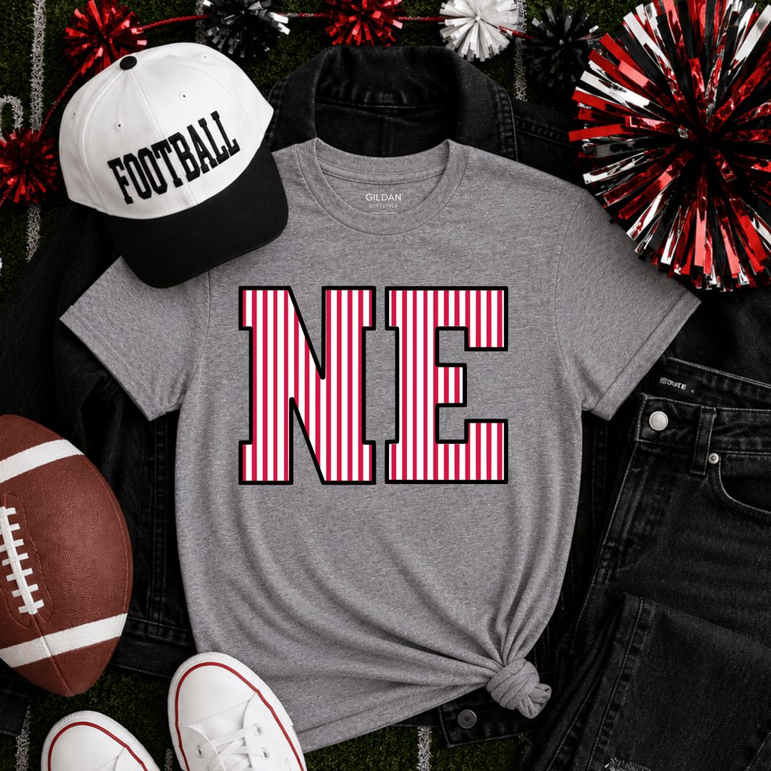 Black/Red/White N-E Graphite Heather Tee - Tees - The Red Rival