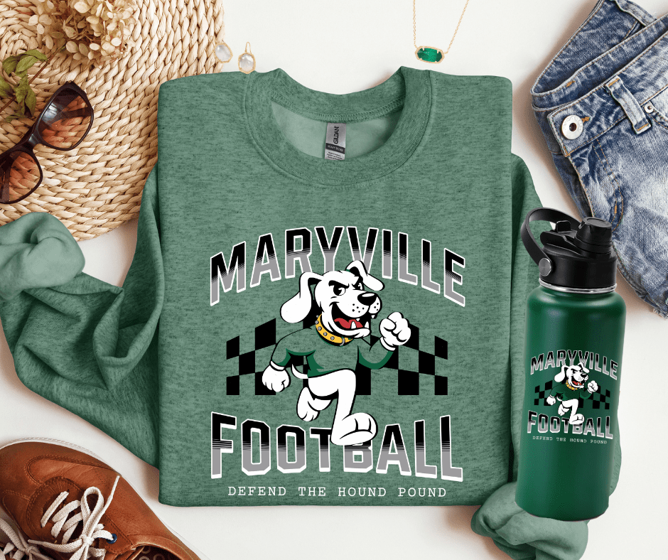 Black/White Checkered Maryville Football Sweatshirt OR Tee - Wholesale - The Red Rival