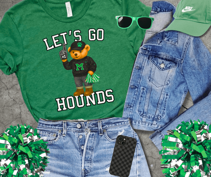 Black/White Hounds Bear Fan - Graphic Tee - The Red Rival