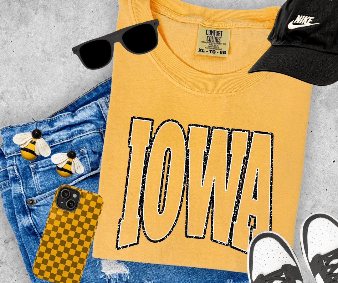 Black/White IA State Text Citrus Tee - Tees - The Red Rival