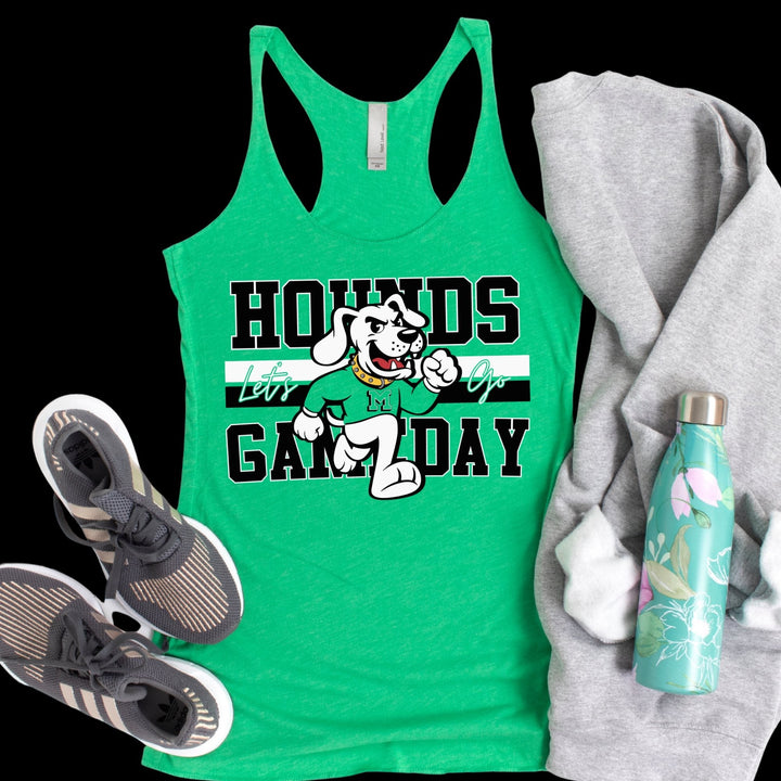 Black/White Vintage Hounds Gameday Tank - Graphic Tee - The Red Rival