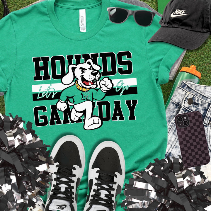 Black/White Vintage Hounds Gameday Tee - Graphic Tee - The Red Rival