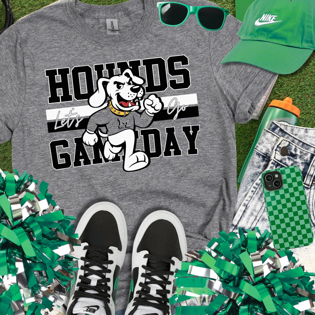 Black/White Vintage Hounds Gameday Tee - Graphic Tee - The Red Rival